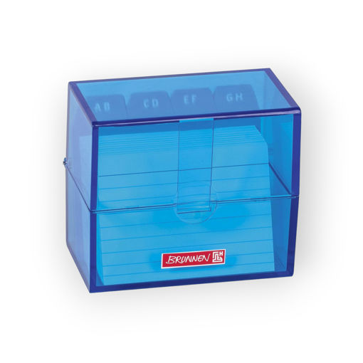 Picture of INDEX CARD BOX A7 WITH CARDS BLUE